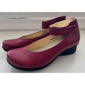 Loints Of Holland Sydney Plum (Red) Shoes Size 41 (10.5) Ankle StrapWedges